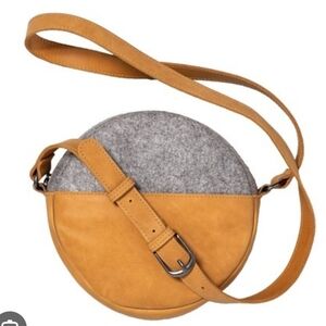 Hearth & Hand Magnolia Felt and Leather Round Crossbody Bag